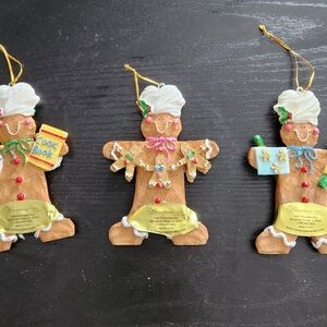 Gingerbread Chef Ornaments with White Hats
